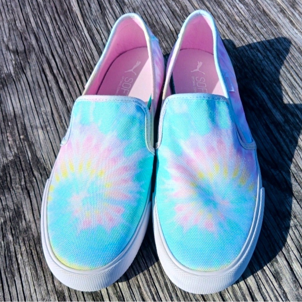 PUMA BARI SLIP ON SOFTFOAM TIE DYE MULTICOLOR WOMENS SNEAKERS / SHOES | SIZE 11